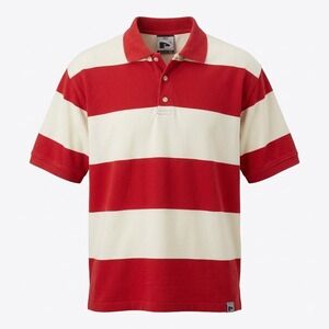PJ Mark Absolute Mens Polo Shirt Size 2XL Red White Stripe 100% Cotton